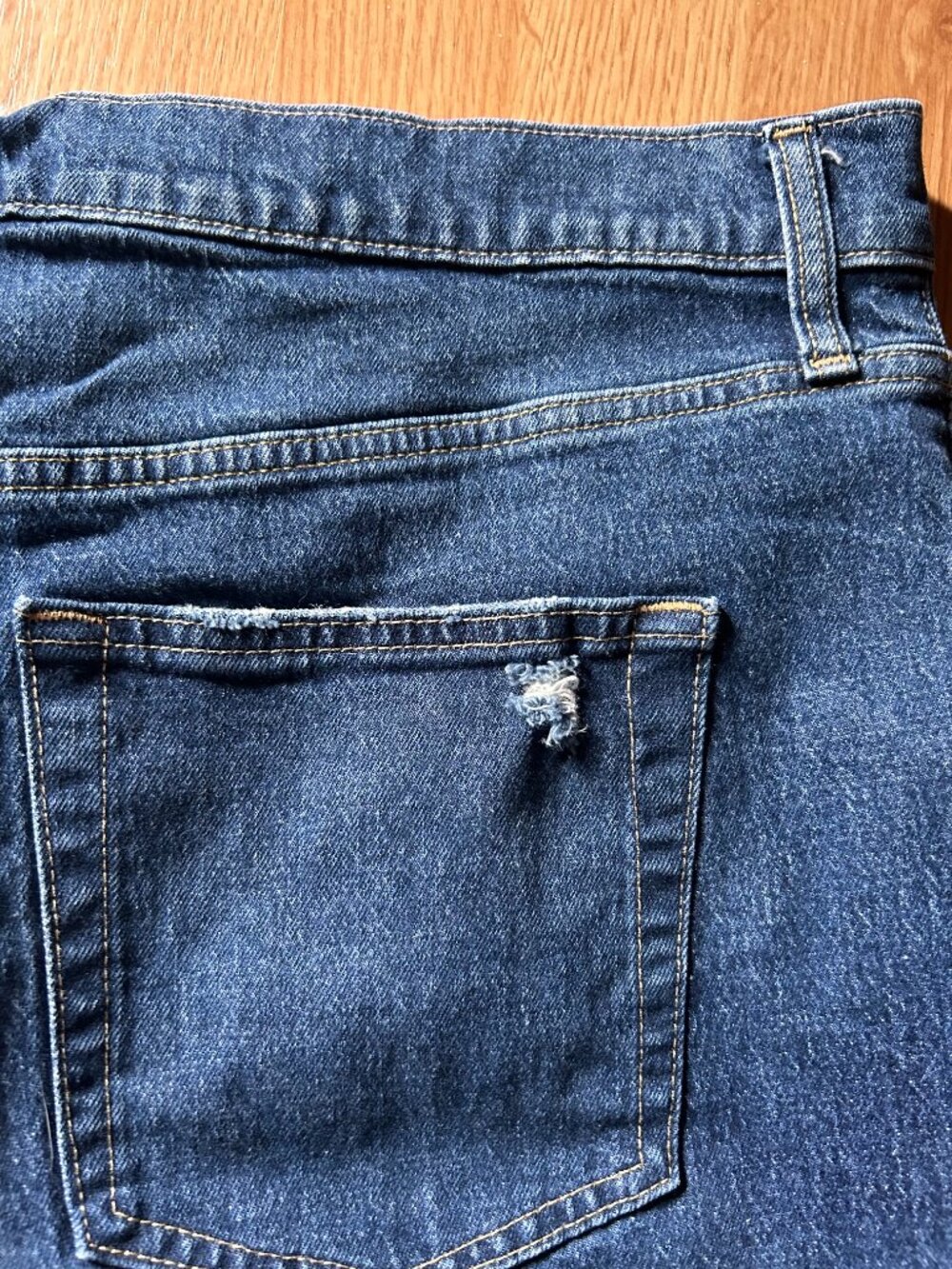 Gap Sky High Straight Jeans Women’s 33 / 16R Distressed Blue Denim - Picture 8 of 8